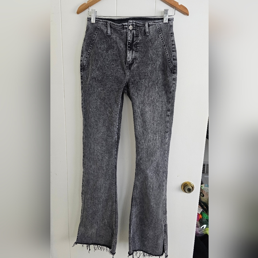 We the free Gray Slim Dlit Flare Jeans Stretchy Size 28